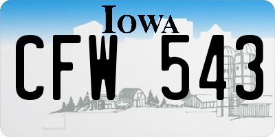IA license plate CFW543