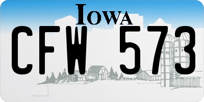 IA license plate CFW573
