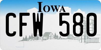 IA license plate CFW580