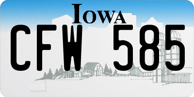 IA license plate CFW585