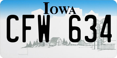 IA license plate CFW634