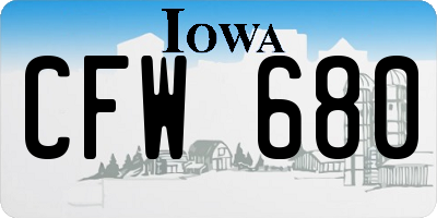 IA license plate CFW680