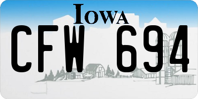 IA license plate CFW694