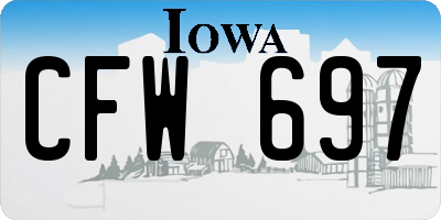 IA license plate CFW697