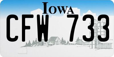 IA license plate CFW733