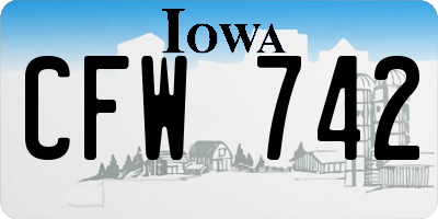 IA license plate CFW742