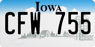 IA license plate CFW755