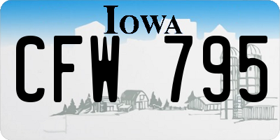 IA license plate CFW795