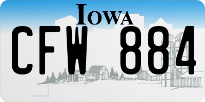 IA license plate CFW884