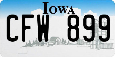 IA license plate CFW899