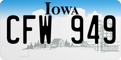 IA license plate CFW949