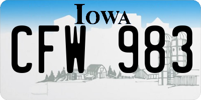IA license plate CFW983