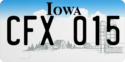 IA license plate CFX015