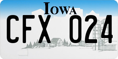 IA license plate CFX024