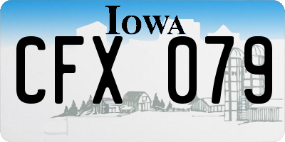 IA license plate CFX079