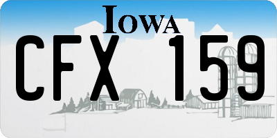 IA license plate CFX159