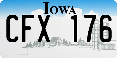 IA license plate CFX176
