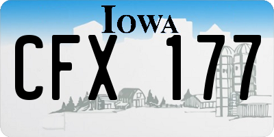 IA license plate CFX177