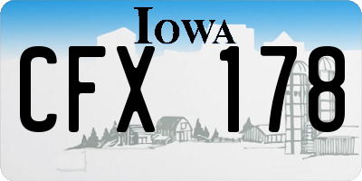 IA license plate CFX178