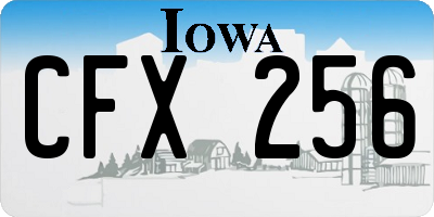 IA license plate CFX256