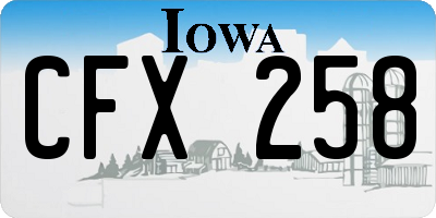 IA license plate CFX258