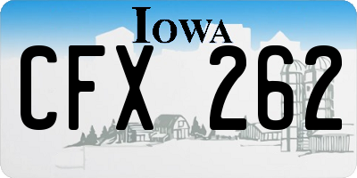 IA license plate CFX262