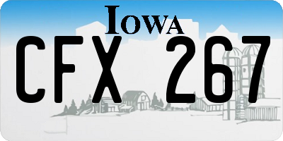 IA license plate CFX267