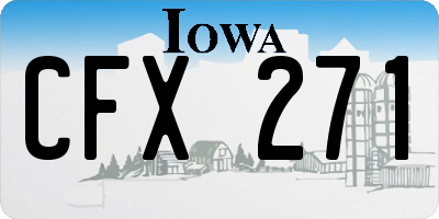 IA license plate CFX271