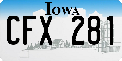 IA license plate CFX281