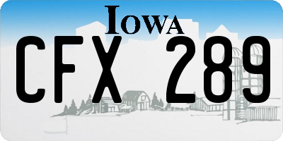 IA license plate CFX289