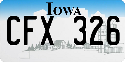 IA license plate CFX326