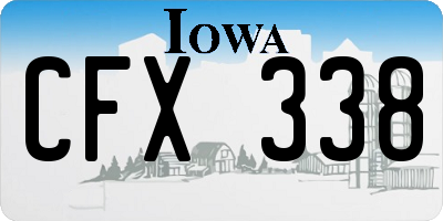 IA license plate CFX338