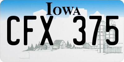 IA license plate CFX375
