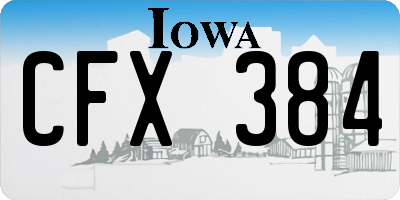 IA license plate CFX384