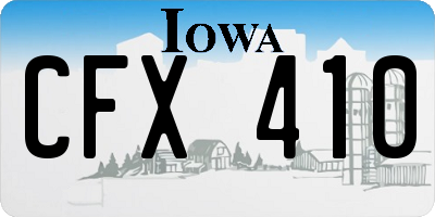 IA license plate CFX410