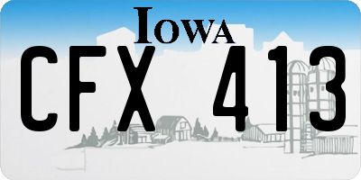 IA license plate CFX413