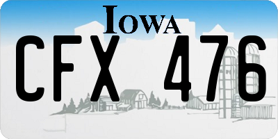 IA license plate CFX476