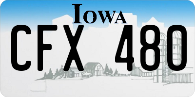 IA license plate CFX480