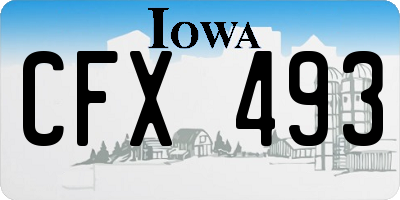 IA license plate CFX493
