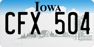 IA license plate CFX504