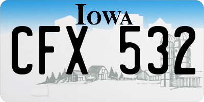 IA license plate CFX532