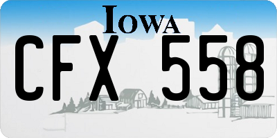 IA license plate CFX558
