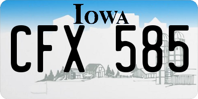 IA license plate CFX585