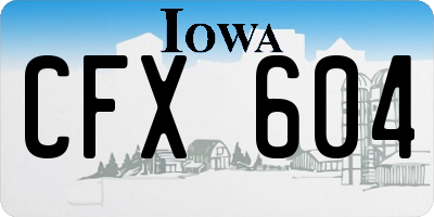 IA license plate CFX604