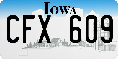 IA license plate CFX609