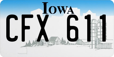 IA license plate CFX611