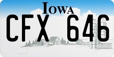 IA license plate CFX646