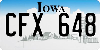 IA license plate CFX648