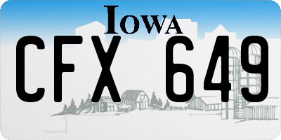 IA license plate CFX649