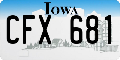 IA license plate CFX681